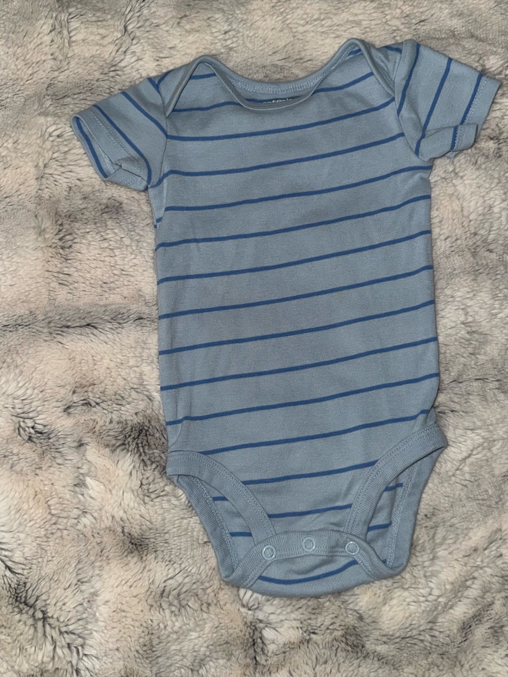 Carter's Light Blue Bodysuit with Navy Stripes